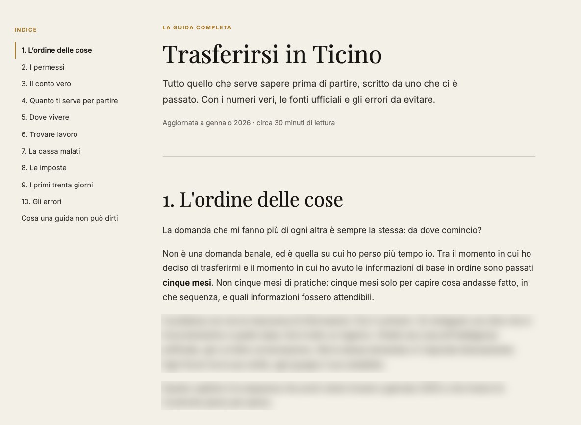 L'apertura della guida e il primo capitolo