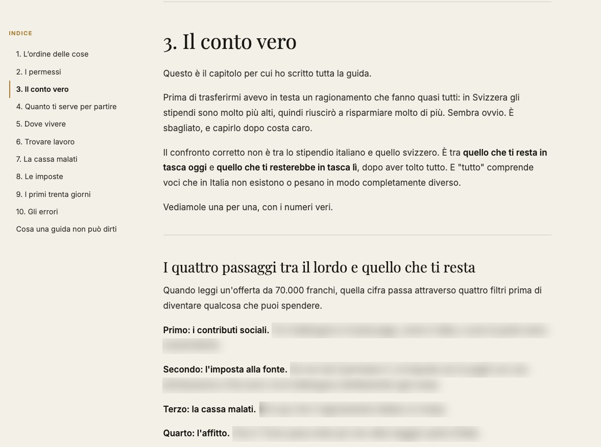 Il capitolo sul conto economico reale